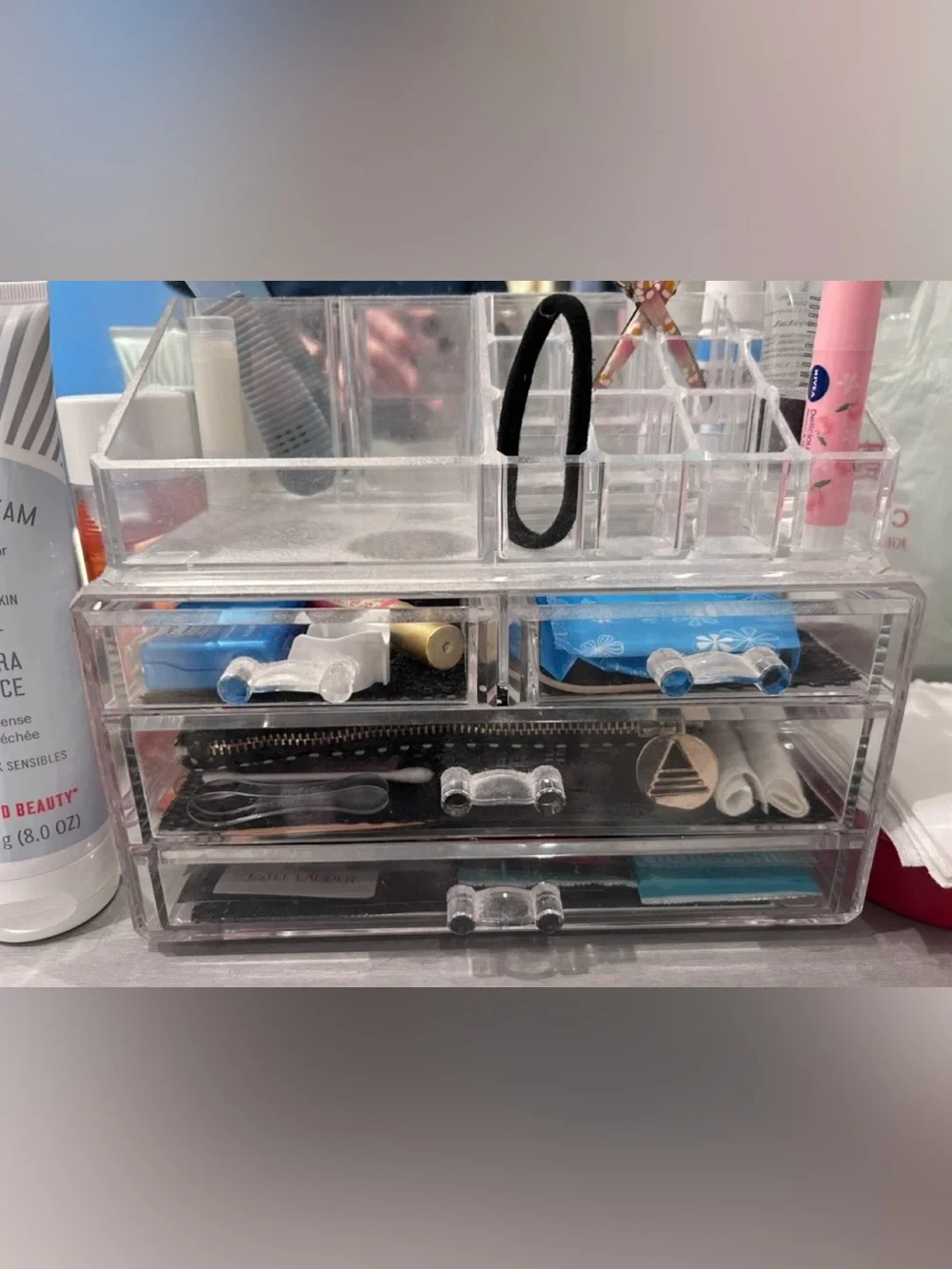 Clear Acrylic Makeup and Jewelry Organizer
